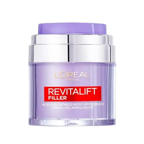 L'Oréal Paris Crema-Gel Rimpolpante Revitalift Filler, Acido Ialuronico Micro-Epidermico, Per una Pelle Idratata più a