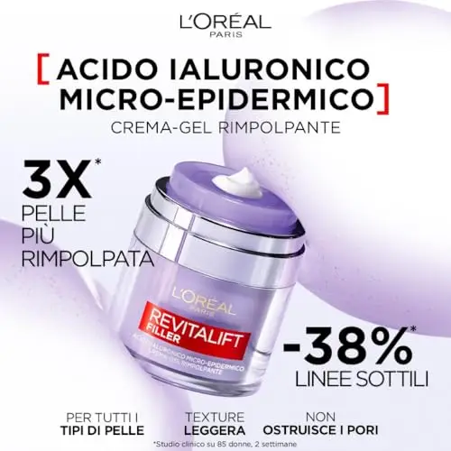 L'Oréal Paris Crema-Gel Rimpolpante Revitalift Filler, Acido Ialuronico Micro-Epidermico, Per una Pelle Idratata più a miniatura 2