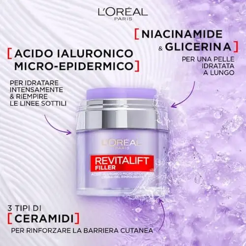 L'Oréal Paris Crema-Gel Rimpolpante Revitalift Filler, Acido Ialuronico Micro-Epidermico, Per una Pelle Idratata più a miniatura 3