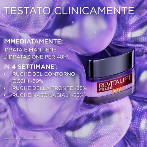 L'Oréal Paris Crema Viso Giorno Revitalift Filler, Per Tutti i Tipi di Pelle, Azione Anti-Rughe, Pelle Rimpolpata a miniatura 2