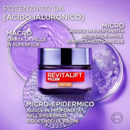 L'Oréal Paris Crema Viso Giorno Revitalift Filler, Per Tutti i Tipi di Pelle, Azione Anti-Rughe, Pelle Rimpolpata a miniatura 3