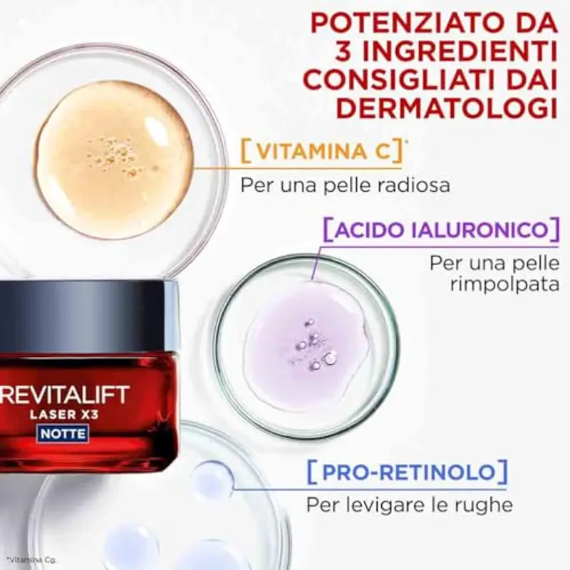 L'Oréal Paris Crema Viso Notte Revitalift Laser tripla azione, Azione Antirughe e Anti-Età, Pelle Ridensificata e e miniatura 2