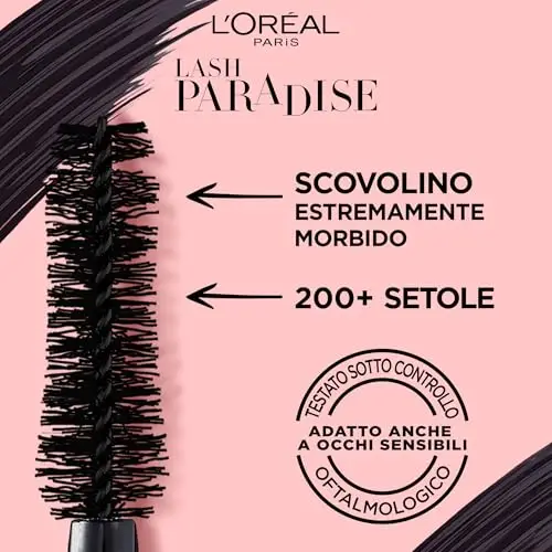 L'Oréal Paris Lash Paradise, Mascara Volumizzante e Allungante, Nero, 6, 4 ml miniatura 3