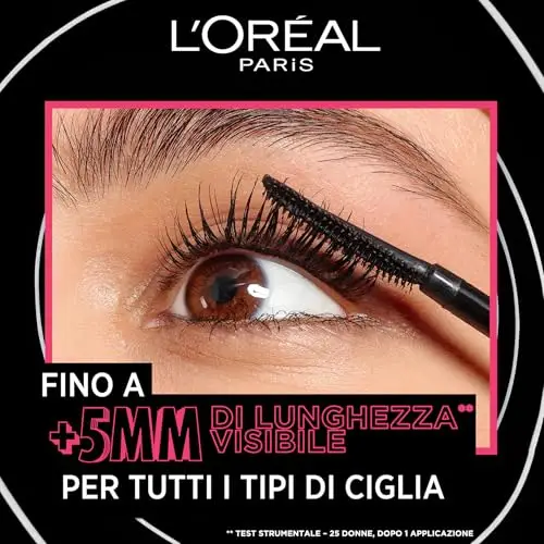 L'Oréal Paris Mascara Telescopic Lift, 5mm di Lunghezza per le tue Ciglia, Volumizza, Solleva, Waterproof, Lunga Tenuta miniatura 2