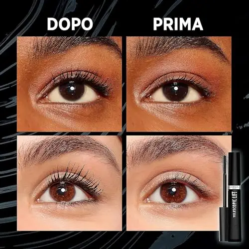 L'Oréal Paris Mascara Telescopic Lift, Lunghezza estrema per le tue Ciglia, Volumizza, Solleva, Waterproof, Lunga miniatura 2