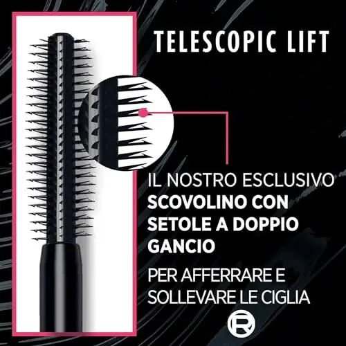 L'Oréal Paris Mascara Telescopic Lift, Lunghezza estrema per le tue Ciglia, Volumizza, Solleva, Waterproof, Lunga miniatura 3