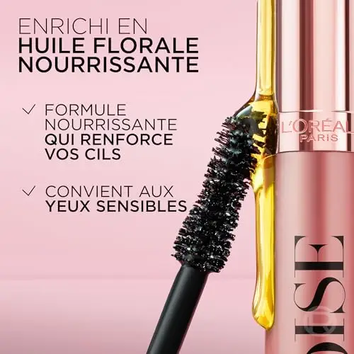 L'Oréal Paris Mascara Volumizzante e Allungante Lash Paradise, Formula Arricchita con Oli e Nutrienti, Intense Black miniatura 3