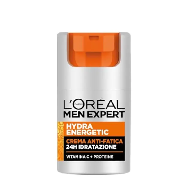 L'Oréal Paris Men Expert Crema Idratante Anti-Fatica Uomo, Pelle Rivitalizzata, Levigata e Idratata, Occhiaie e Rughe