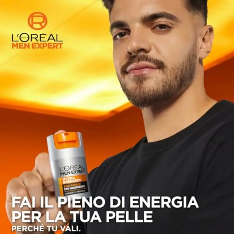 L'Oréal Paris Men Expert Crema Idratante Anti-Fatica Uomo, Pelle Rivitalizzata, Levigata e Idratata, Occhiaie e Rughe miniatura 2