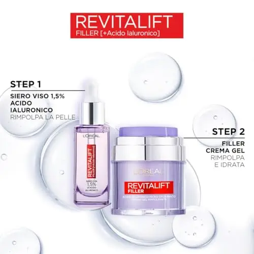 L'Oréal Paris Routine Rimpolpante e Anti-rughe, Con Siero Viso e Crema-Gel, Pelle Idratata più a Lungo, Rughe Ridotte miniatura 3