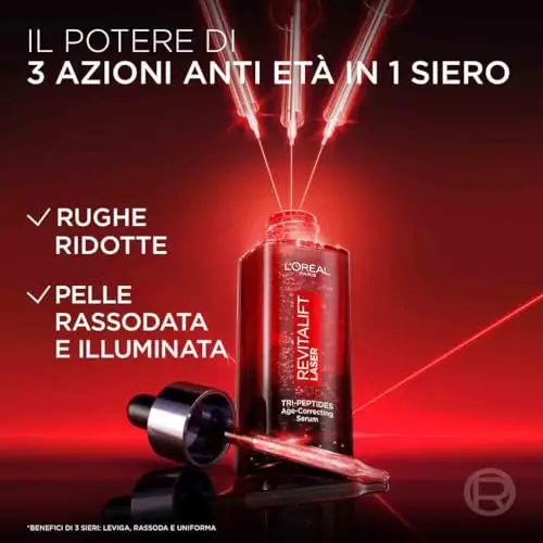 L'Oréal Paris Siero Tri-Peptidi Anti-Età Revitalift Laser, Per Tutti i Tipi di Pelle, Pelle Idratata ed Elastica miniatura 3