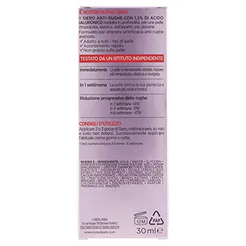 L'Oréal Paris Siero Viso Revitalift Filler, Azione Rimpolpante e Anti-Rughe, Altamente Concentrato con Acido Ialuronico miniatura 3