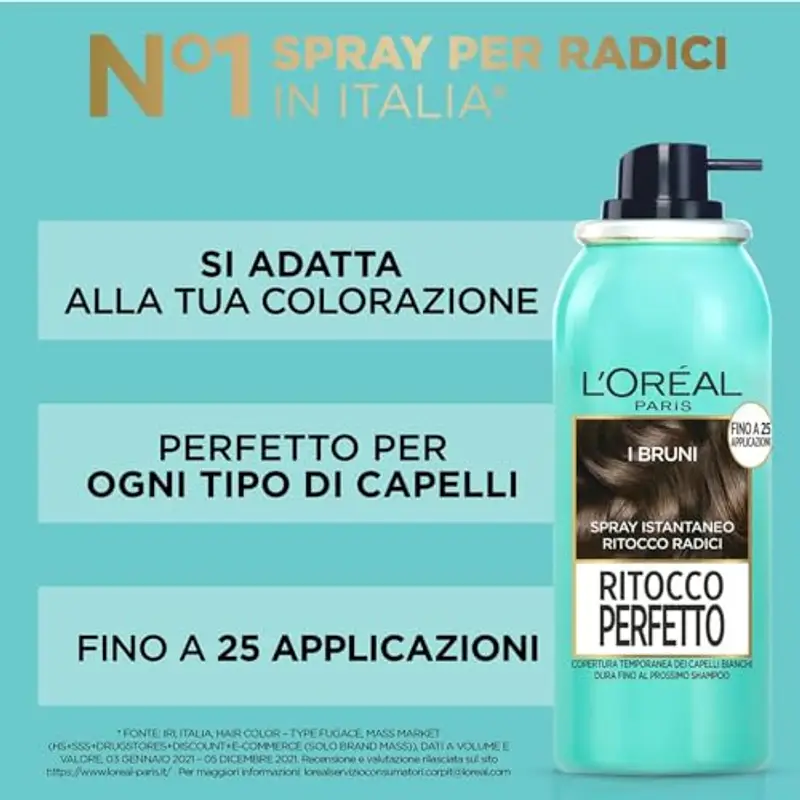 L'Oréal Paris Spray Ritocco Perfetto, Spray Istantaneo per Radici e Capelli Bianchi, Durata fino a 1 Shampoo, Colore miniatura 2