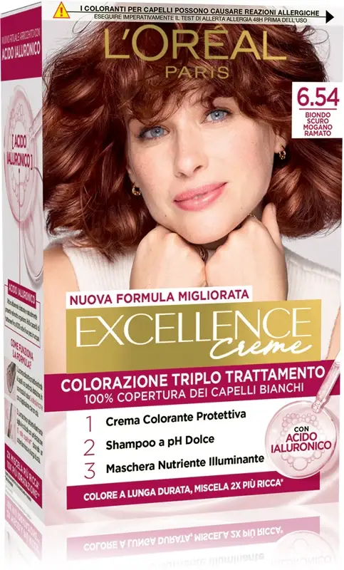 L'oreal colorazione triplo trattamento excellence n 6,54