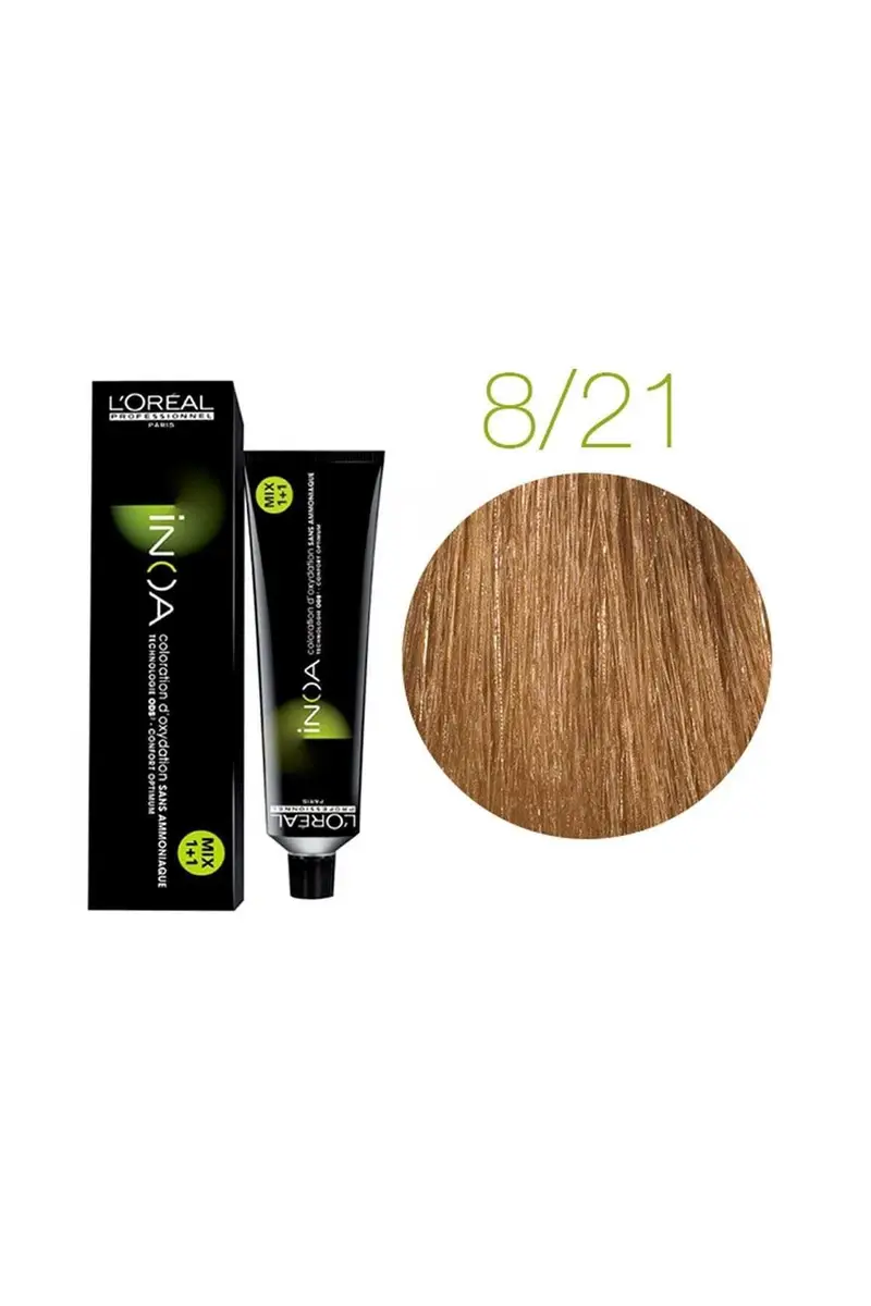 L'Oreal Inoa Tintura - 8.21 Biondo Chiaro Irisèe Cenere
