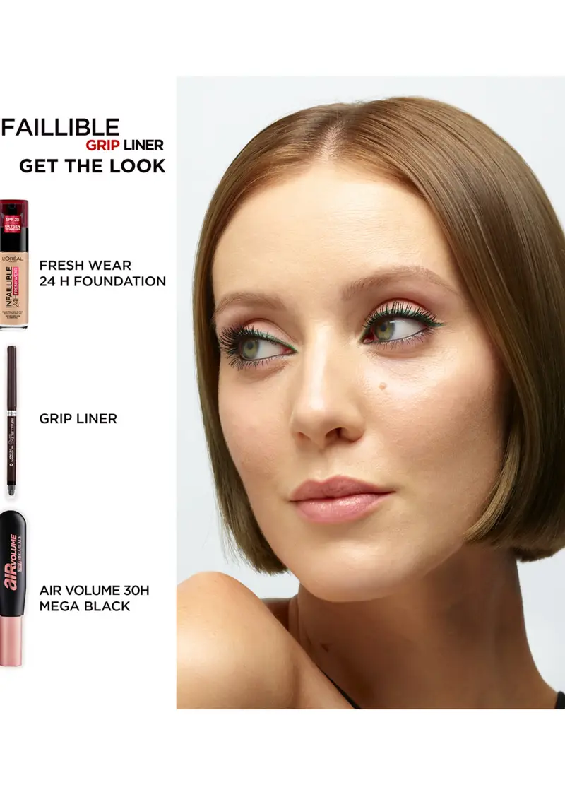 L'OREAL, L'oréal Paris Matita Automatica In Gel Infaillible 36h Grip Liner, Tratto Sfumabile A Lunga Tenuta, Waterproof, Formula In Gel, Tonalità: 04 Brown Denim., Donna, Marrone scuro, Taglia: FASUL miniatura 2