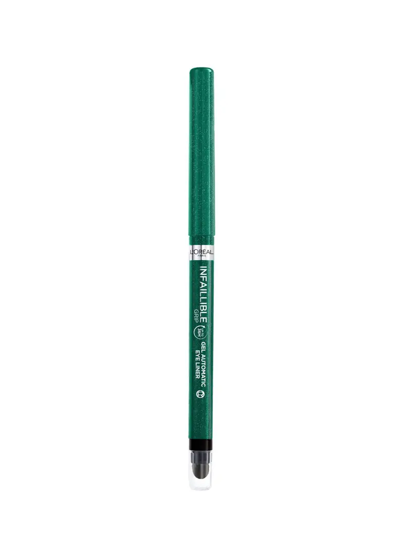 L'OREAL, L'oréal Paris Matita Automatica In Gel Infaillible 36h Grip Liner, Tratto Sfumabile A Lunga Tenuta, Waterproof, Formula In Gel, Tonalità: 08 Emerald Green., Donna, Verde scuro, Taglia: FASUL