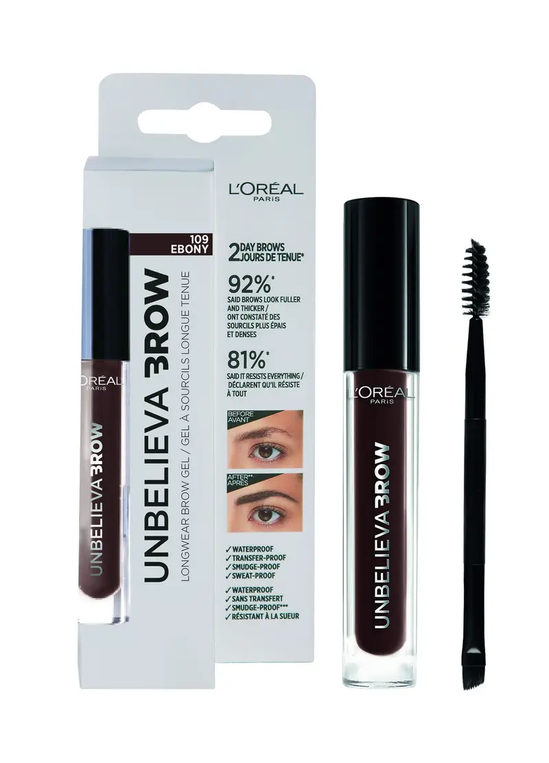 L'OREAL, L'oréal Paris Unbelievabrow, Gel Per Sopracciglia A Lunga Tenuta Waterproof, Colore: Brunette (105), 3,4 Ml., Donna, Marrone scuro, Taglia: FASUL