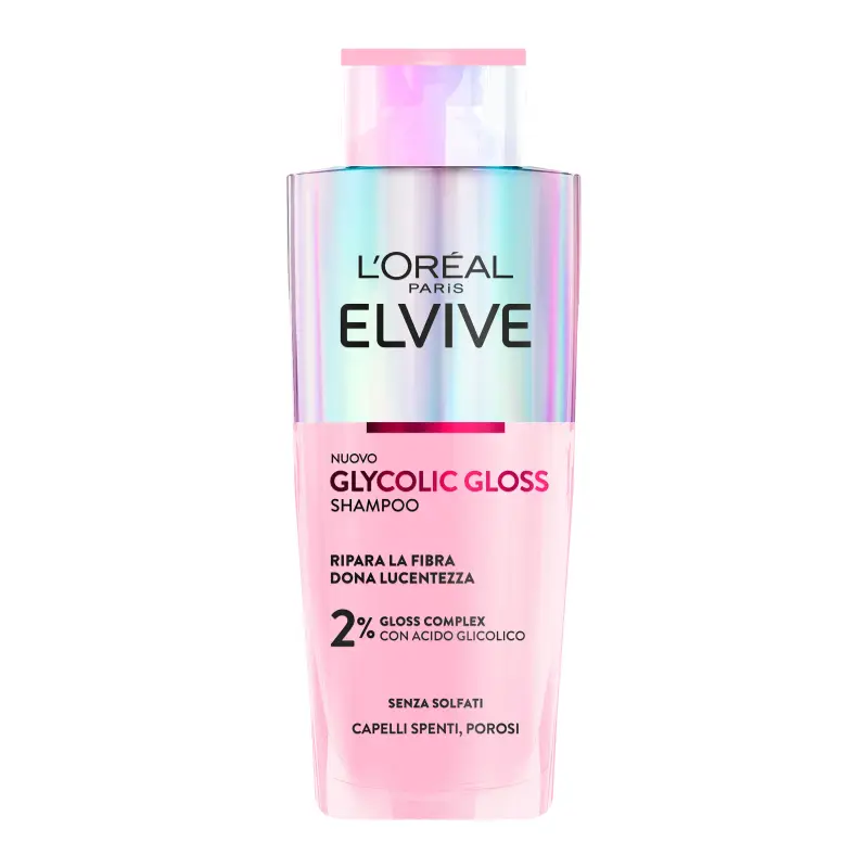 Elvive Glycolic Gloss Shampoo con Acido Glicolico - Shampoo riparatore,Capelli danneggiati