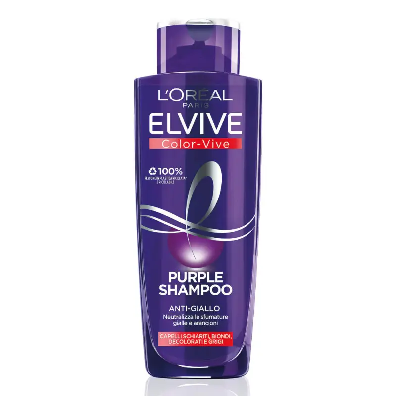 Elvive Shampoo antigiallo Color Vive Purple - Shampoo capelli colorati,Capelli colorati