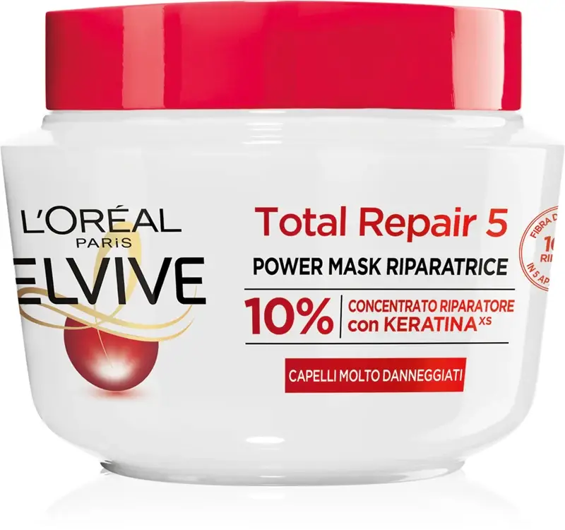 L’Oréal Paris Elvive Total Repair 5 maschera rigenerante per capelli con cheratina 300 ml
