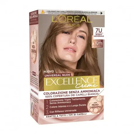 L Oreal Paris Excellence Universal Nude Colorazione Permanente Senza Ammoniaca N.7U Biondo Universale