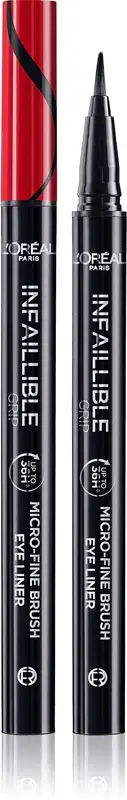 L'Oréal Paris Infaillible Grip 36H Eyeliner con pennello micro-fine 01 Obsidian Black 0,4 g