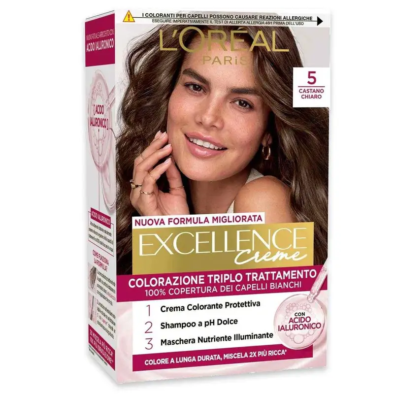 L'oreal colorazione triplo trattamento excellence n 5 castano chiaro