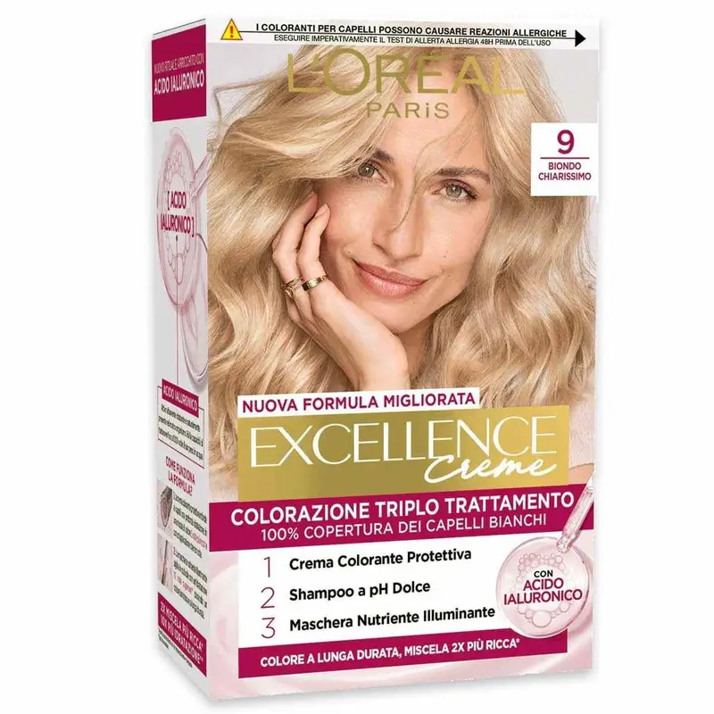 L'oreal colorazione triplo trattamento excellence n 9 biondo chiarissimo