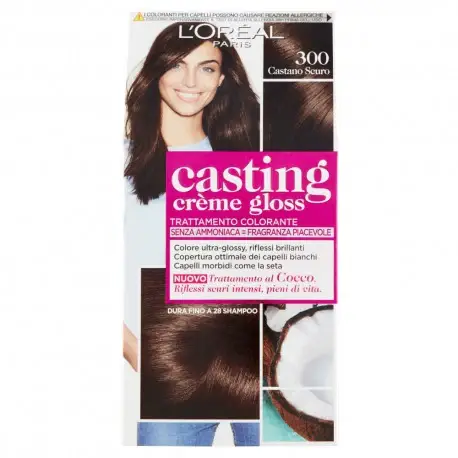 L oreal paris Tinta Per Capelli Casting Creme Gloss Senza Ammoniaca N300 Castano Scuro