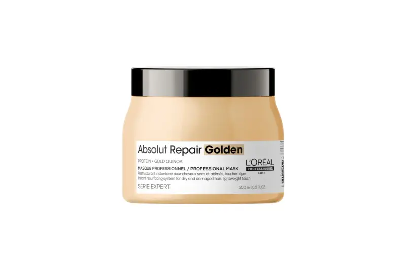 L'Oreal Professionnel, Serie Expert Absolut Repair Golden, Protein + Gold Quinoa, Maschera in crema per capelli, Ristrutturazione istantanea, 500 ml