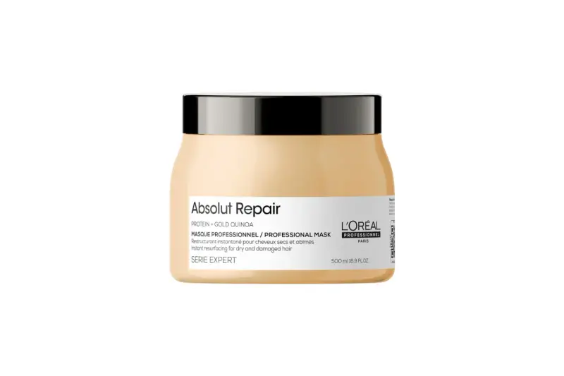 L'Oreal Professionnel, Serie Expert Absolut Repair, Protein + Gold Quinoa, Maschera in crema per il trattamento dei capelli, Ristrutturazione istantan