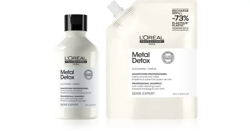 Serie Expert Metal Detox confezione conveniente con shampoo e ricarica