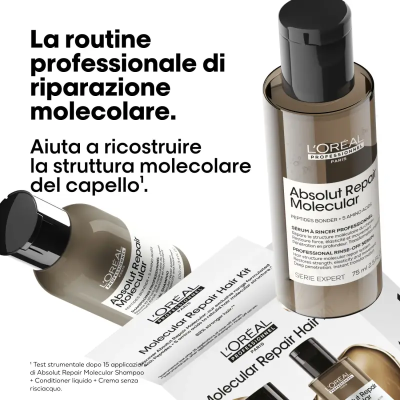 SERIE EXPERT New Absolut Repair Molecular Mini Duo Kit Shampoo + Conditioner Liquido - Cofanetto per capelli miniatura 2