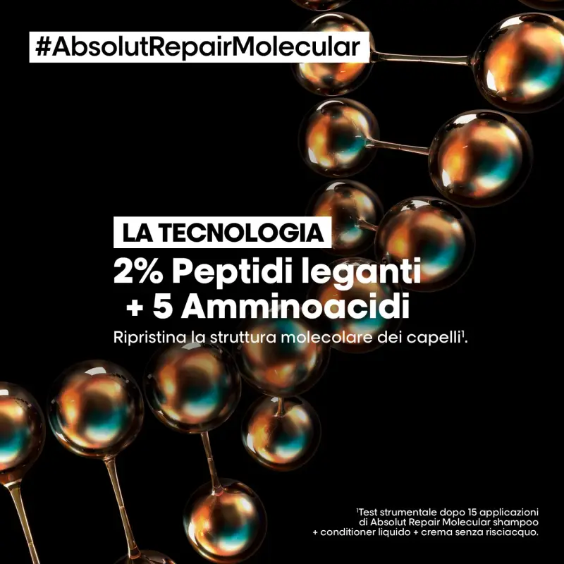 SERIE EXPERT New Absolut Repair Molecular Shampoo - Shampoo riparatore, Capelli danneggiati miniatura 2