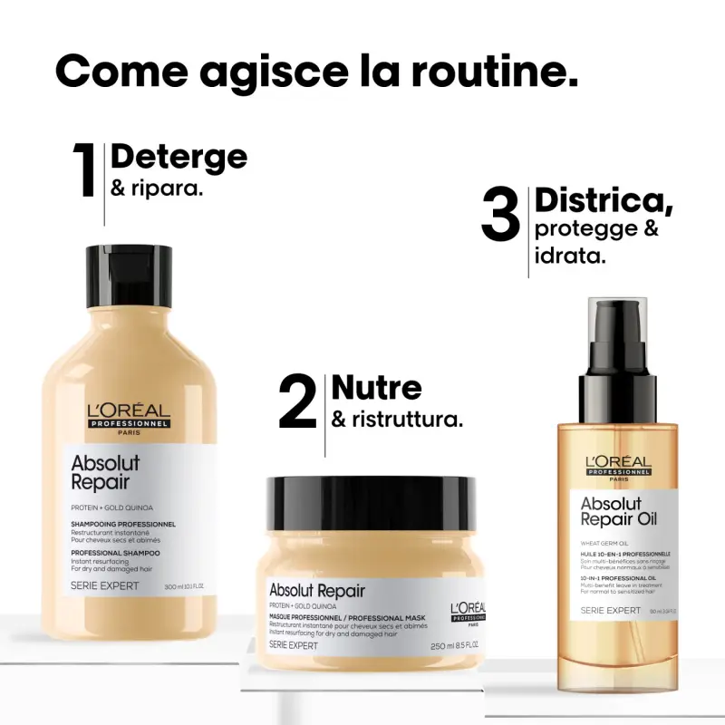 SERIE EXPERT New Cofanetto Natale Absolut Repair Trio - Cofanetto per capelli miniatura 4