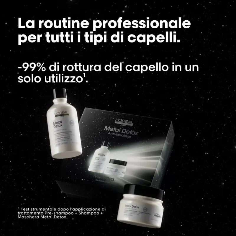 SERIE EXPERT New Cofanetto Natale Metal Detox Shampoo + Maschera - Shampoo riparatore, Maschera capelli rovinati, Capelli danneg miniatura 3