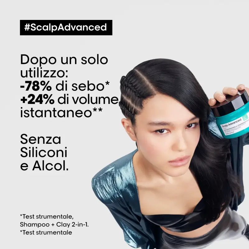 SERIE EXPERT New Scalp Advanced 2-in-1 Deep Purifier Clay Anti-Oiliness - Shampoo purificante, Maschera capelli grassi, Capelli miniatura 3