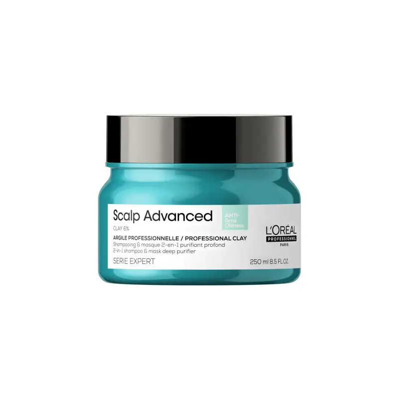 SERIE EXPERT New Scalp Advanced 2-in-1 Deep Purifier Clay Anti-Oiliness - Shampoo purificante,Maschera capelli grassi,Capelli