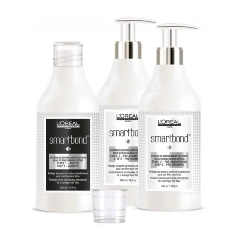 Set L Oreal Professionnel SmartBond Step 1 Additivo Colorante per Capelli 500 ml + SmartBond Pre-Shampoo per Capelli 500 ml + SmartBond Pre-Shampoo p