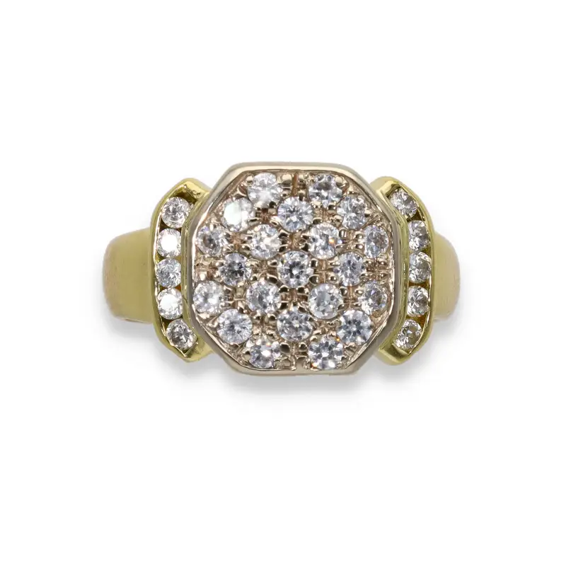 Anello a fiocco in oro giallo 18kt e zirconi