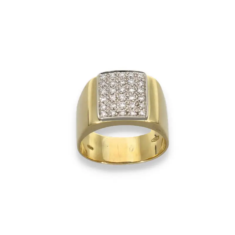 Anello fascione con pavè di diamanti miniatura 2