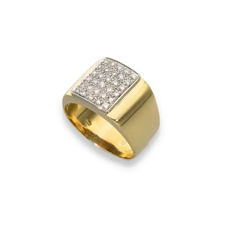 Anello fascione con pavè di diamanti miniatura 3