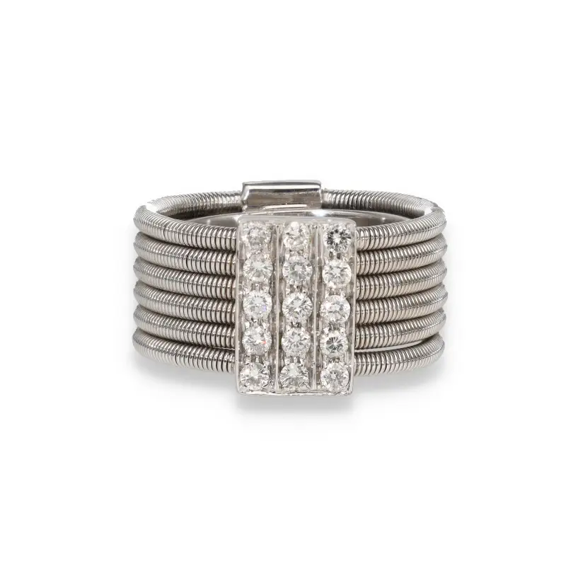 .Anello in oro bianco 18kt e diamanti