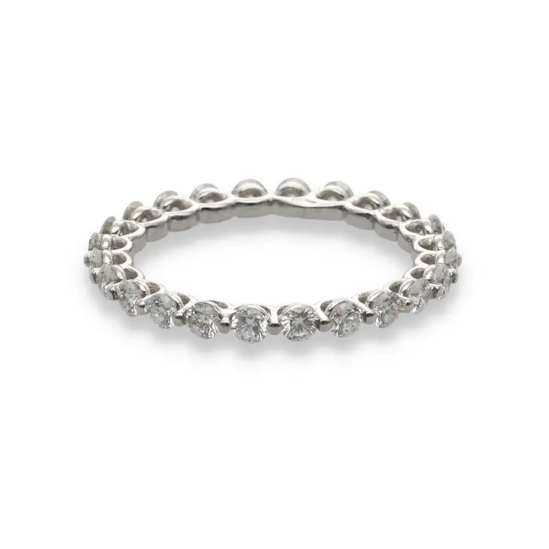 Anello Riviera Girodito in oro bianco e diamanti