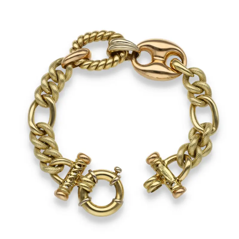 Bracciale Bersani maglia alternata in oro giallo e rosa 18kt
