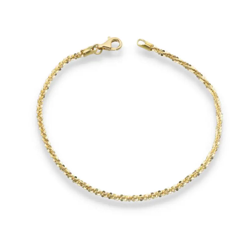 Bracciale in oro giallo 18kt a maglia diamantata