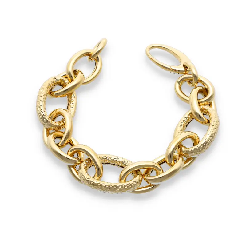 Bracciale maglia ovale in oro giallo 18kt*