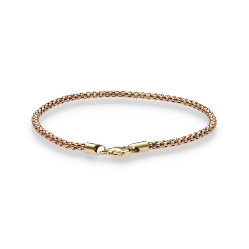 Bracciale maglia tubolare morbida in oro rosa