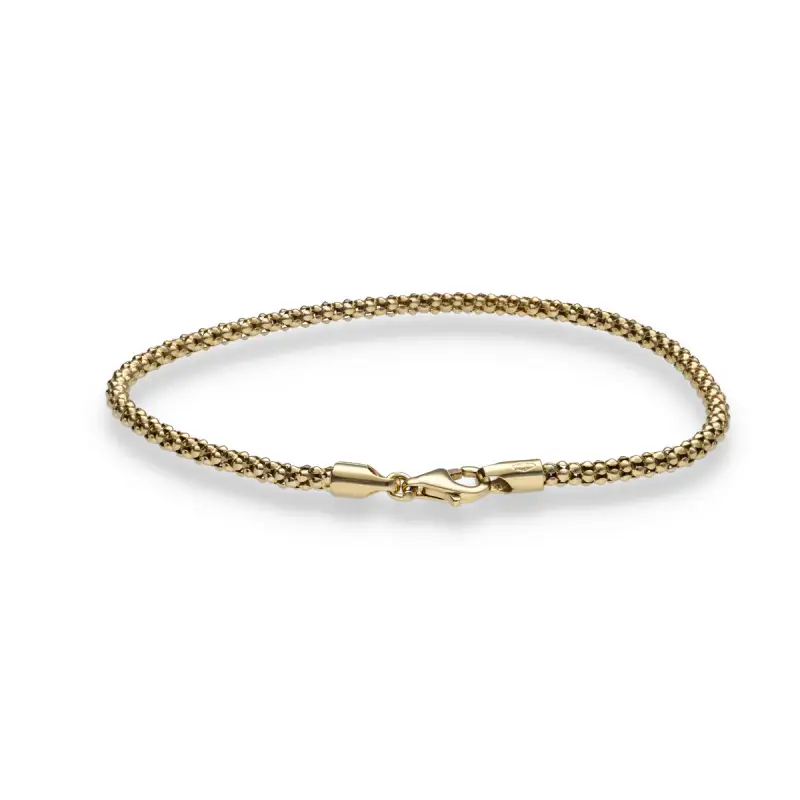 Bracciale maglia tubolare morbida oro giallo